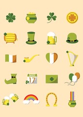 set of st. patrick's day icons