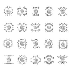 set of yoga studio labels