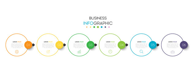 Business infographic element with options, steps, number vector template design