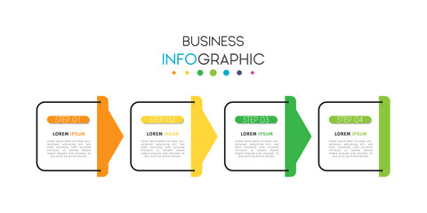 Business infographic element with options, steps, number vector template design