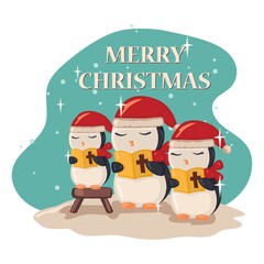 penguins with hymn book