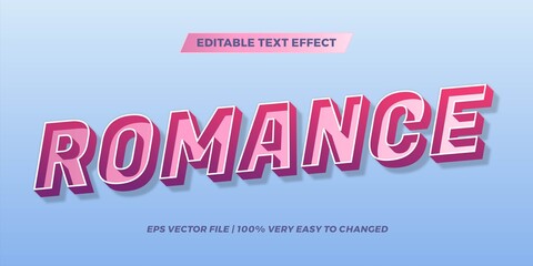 Text effect in 3d gradient pastel color Romance words text effect theme editable retro concept