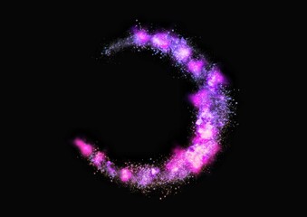 宇宙空間に渦巻く抽象的なピンク色の星雲