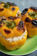 Stuffed peppers with meat and rice