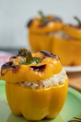 Stuffed peppers with meat and rice