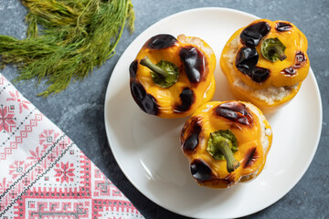 Stuffed peppers with meat and rice