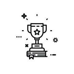 Learning and education icon, cup and book, university studies vector icon