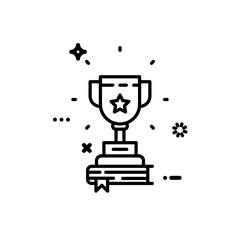 Learning and education icon, cup and book, university studies icon