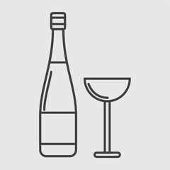 wine bottle and glass