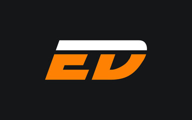ED or DE Letter Initial Logo Design, Vector Template