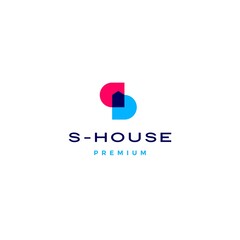 s letter house logo vector icon illustration