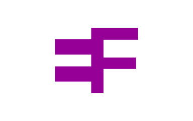 EF or FE Letter Initial Logo Design, Vector Template