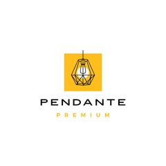 industrial pendant hanging light interior logo vector icon illustration © gaga vastard