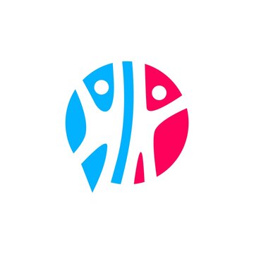 people family together human unity chat bubble logo vector icon