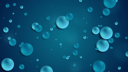 Chaotic moving dark blue 3d balls background