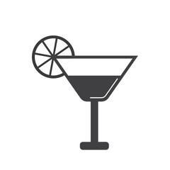martini glass with lemon