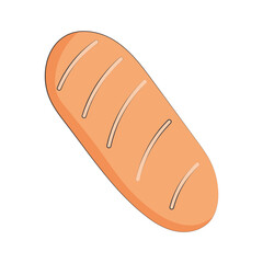 baked bread fresh nutrition healthy food isolated icon design