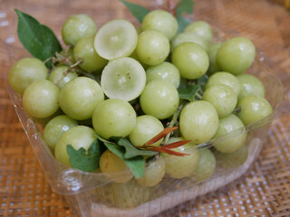 fresh grape in the basket