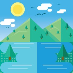 landscape of mountain and sea