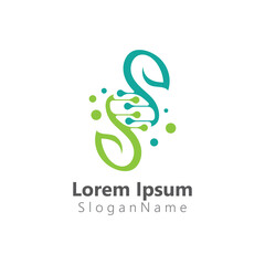 Fototapeta premium DNA Helix icon logo template human genetic vector Simple logo vector illustration