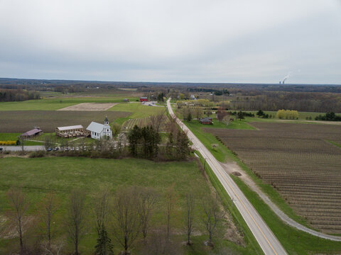 Wine County, Geneva, Ohio, Midwest Wine Field, Midwest, Countryside, Farm, Wine, Aerial