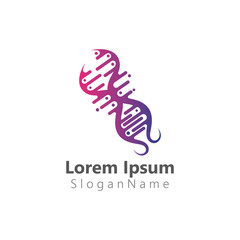 DNA Helix icon logo template human genetic vector Simple logo vector illustration