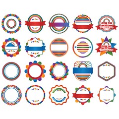 set of rainbow labels