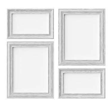 White wood frames for picture or photo isolated on white with sh