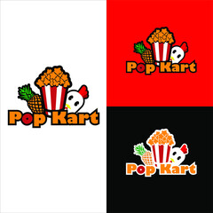 popcorn chicken logo vector illustration