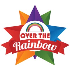 creative rainbow label design