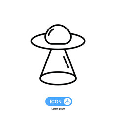 UFO icon vector isolated onwhite background.