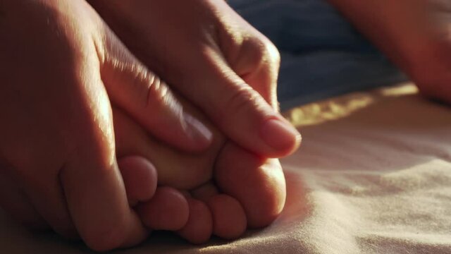 Close up foot and toe massage