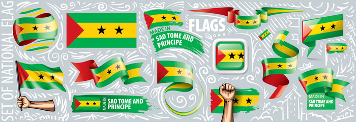 Vector set of the national flag of Sao Tome and Principe