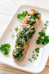 Chicken breasts stuffed with spinach and cheese