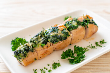 Chicken breasts stuffed with spinach and cheese