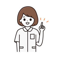 指差しをする看護師