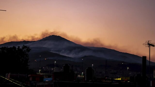 Quinceo Volcano Timelapse. Morelia, Mexico