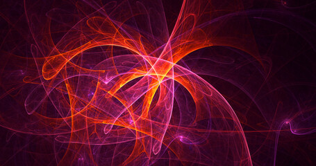 3D rendering abstract multicolor fractal light background