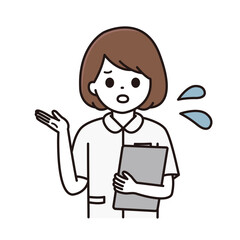 カルテを持ち案内をする看護師