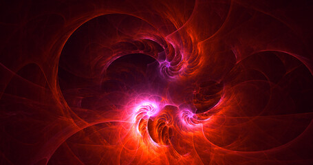 3D rendering abstract multicolor fractal light background