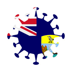 Fototapeta na wymiar Flag of Saint Helena in virus shape. Country sign. Vector illustration.