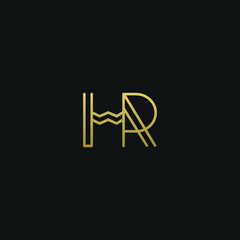 Creative modern elegant trendy unique artistic HR RH H R initial based letter icon logo