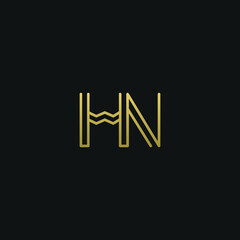 Creative modern elegant trendy unique artistic HN NH N H initial based letter icon logo