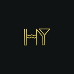 Creative modern elegant trendy unique artistic HY YH H Y initial based letter icon logo