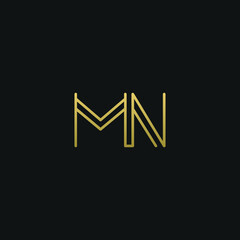 Creative modern elegant trendy unique artistic MN NM N M initial based letter icon logo