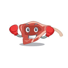 Mascot design of lamb chop as a sporty boxing athlete