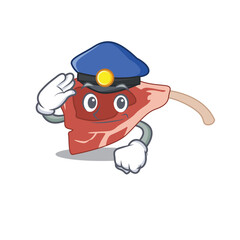 Police officer cartoon drawing of lamb chop wearing a blue hat