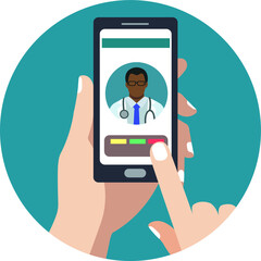 Telemedicine. Consult a doctor through an online application.