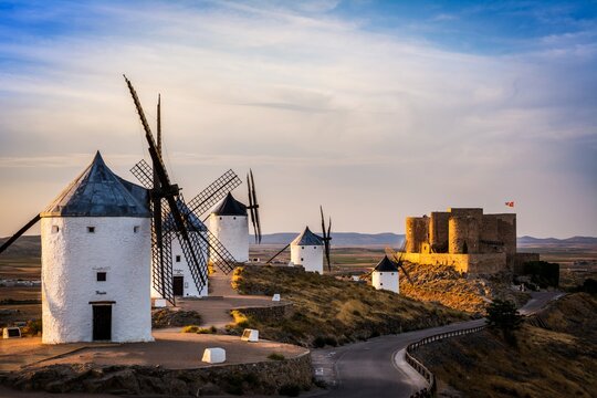 Castle and Windmills of Consuegra .