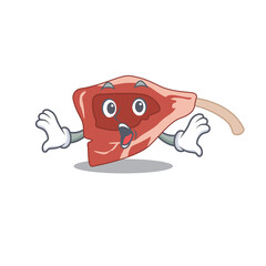 Lamb chop mascot design concept having a surprised gesture